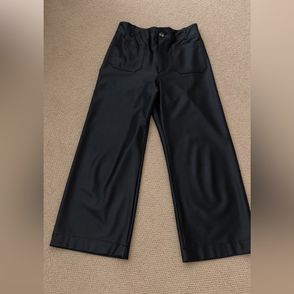 Maeve The Collette black faux leather pants size 28.